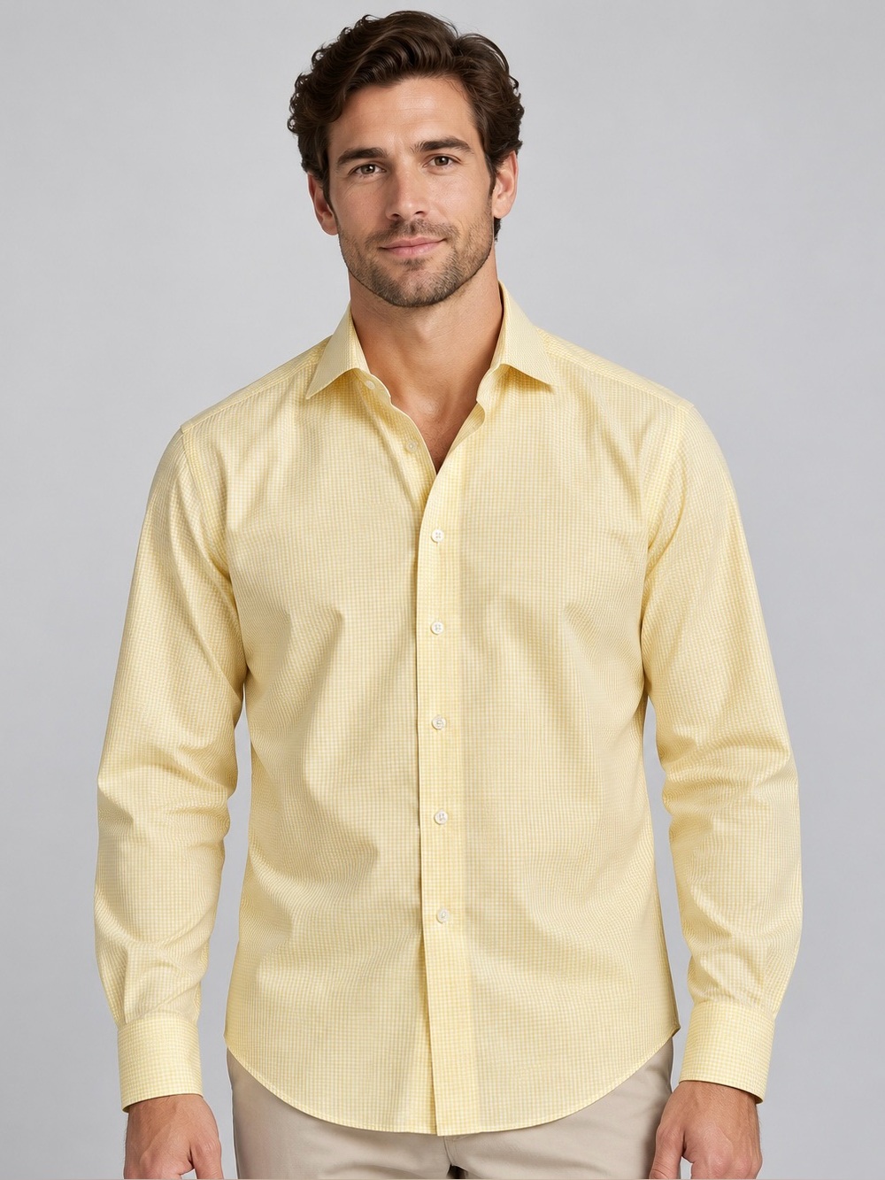 Polo Ralph Lauren Regent Classic Fit Yellow White Gingham Button-Up Shirt Sz 16